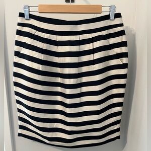 Banana Republic Striped Black and Cream Pencil Skirt